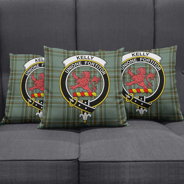 Kelly Tartan Pillow Cover with Family Crest