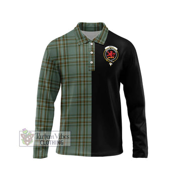 Kelly Tartan Long Sleeve Polo Shirt with Family Crest and Half Of Me Style