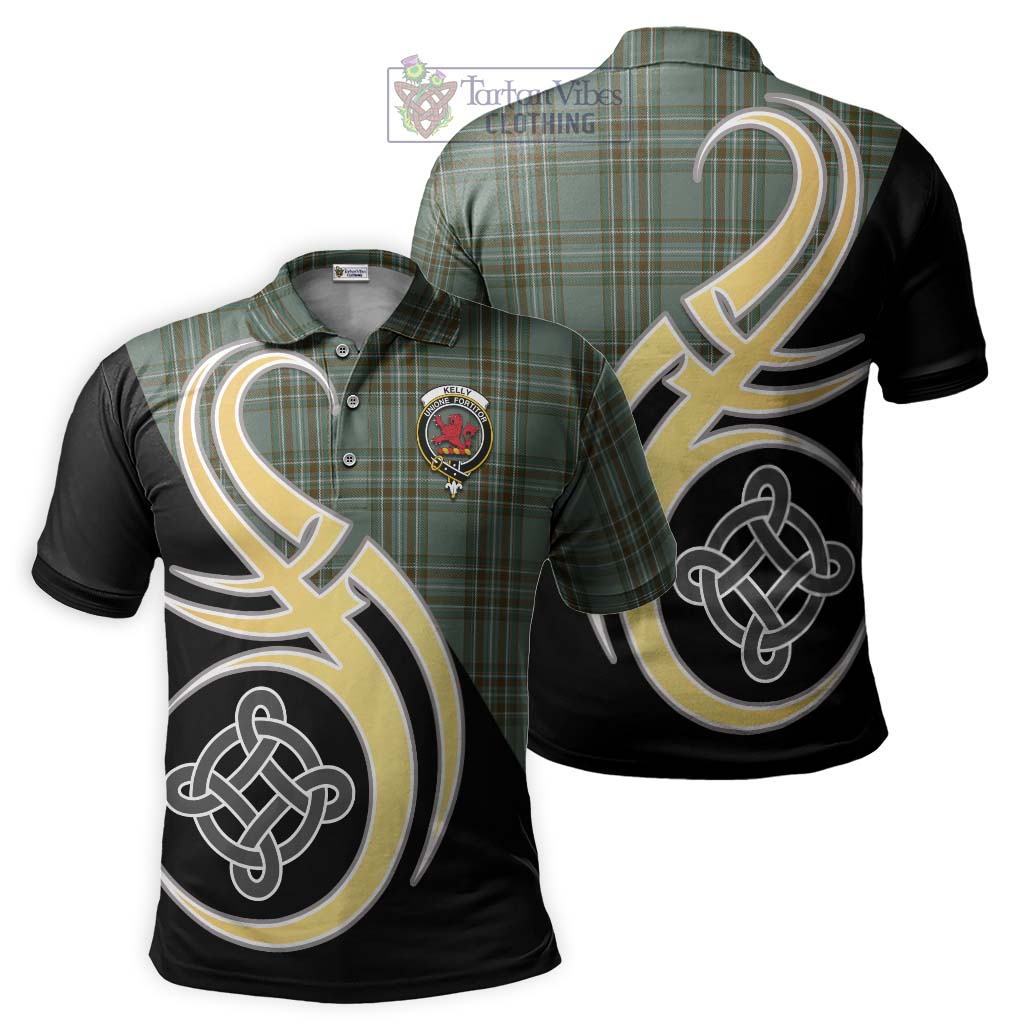 Kelly Tartan Polo Shirt with Family Crest and Celtic Symbol Style Kid - Tartan Vibes Clothing