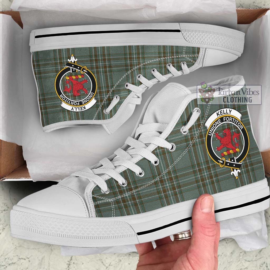 Tartan Vibes Clothing Kelly Dress Tartan High Top Shoes with Family Crest