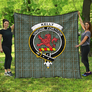 Kelly Tartan Quilt with Family Crest