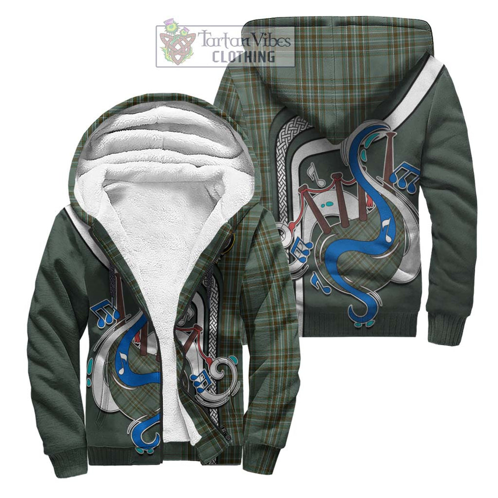 Kelly Tartan Sherpa Hoodie with Epic Bagpipe Style Unisex S - Tartanvibesclothing Shop