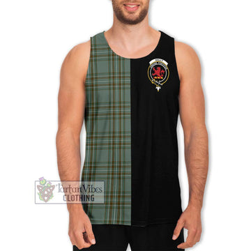 Kelly Tartan Men's Tank Top with Family Crest and Half Of Me Style