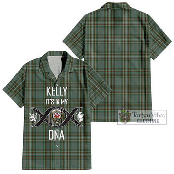 Kelly Tartan Short Sleeve Button Shirt with Family Crest DNA In Me Style