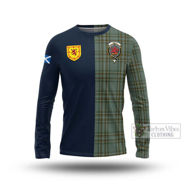 Kelly Tartan Long Sleeve T-Shirt Alba with Scottish Lion Royal Arm Half Style