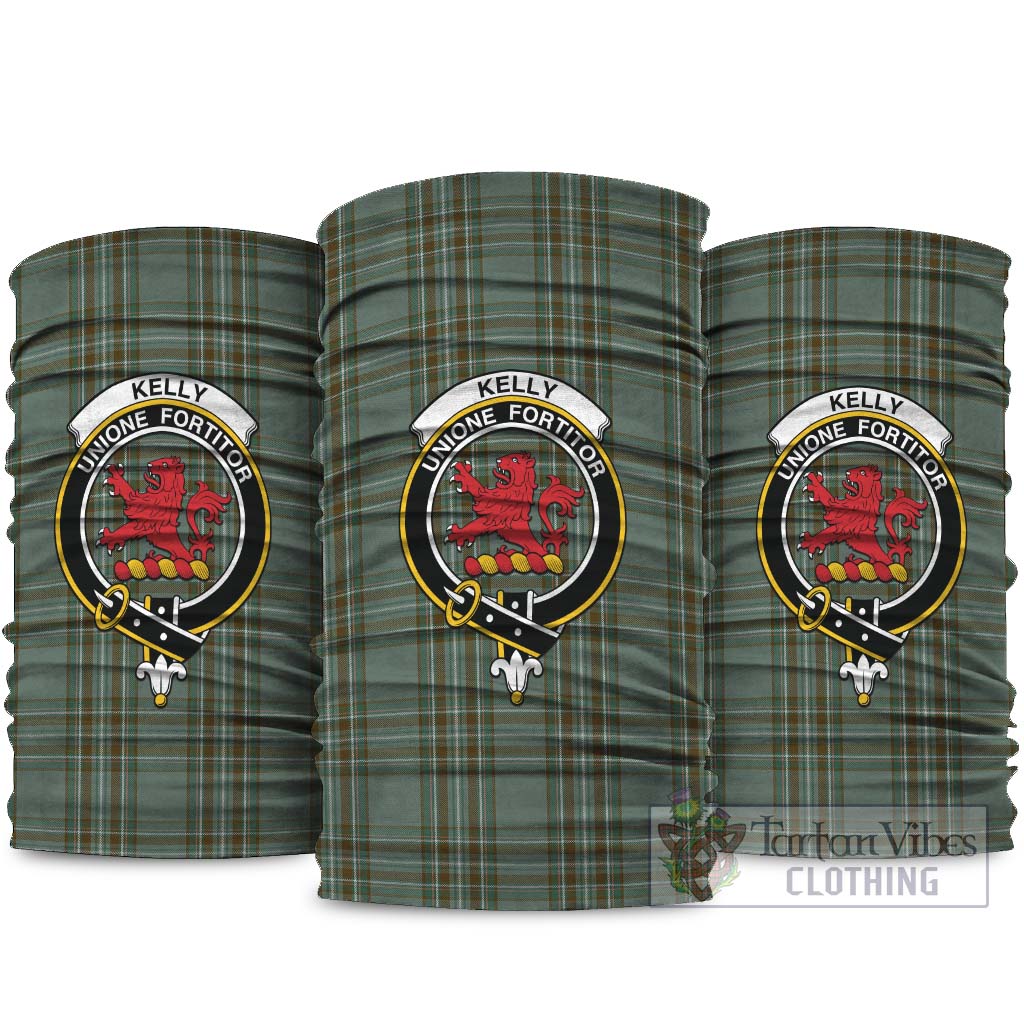 Kelly Dress Tartan Neck Gaiters, Tartan Bandanas, Tartan Head Band with Family Crest