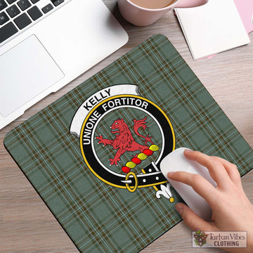 Kelly Tartan Mouse Pad with Family Crest