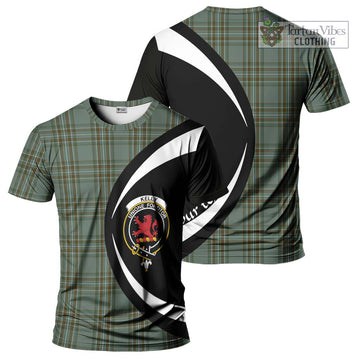 Kelly Tartan T-Shirt with Family Crest Circle Style