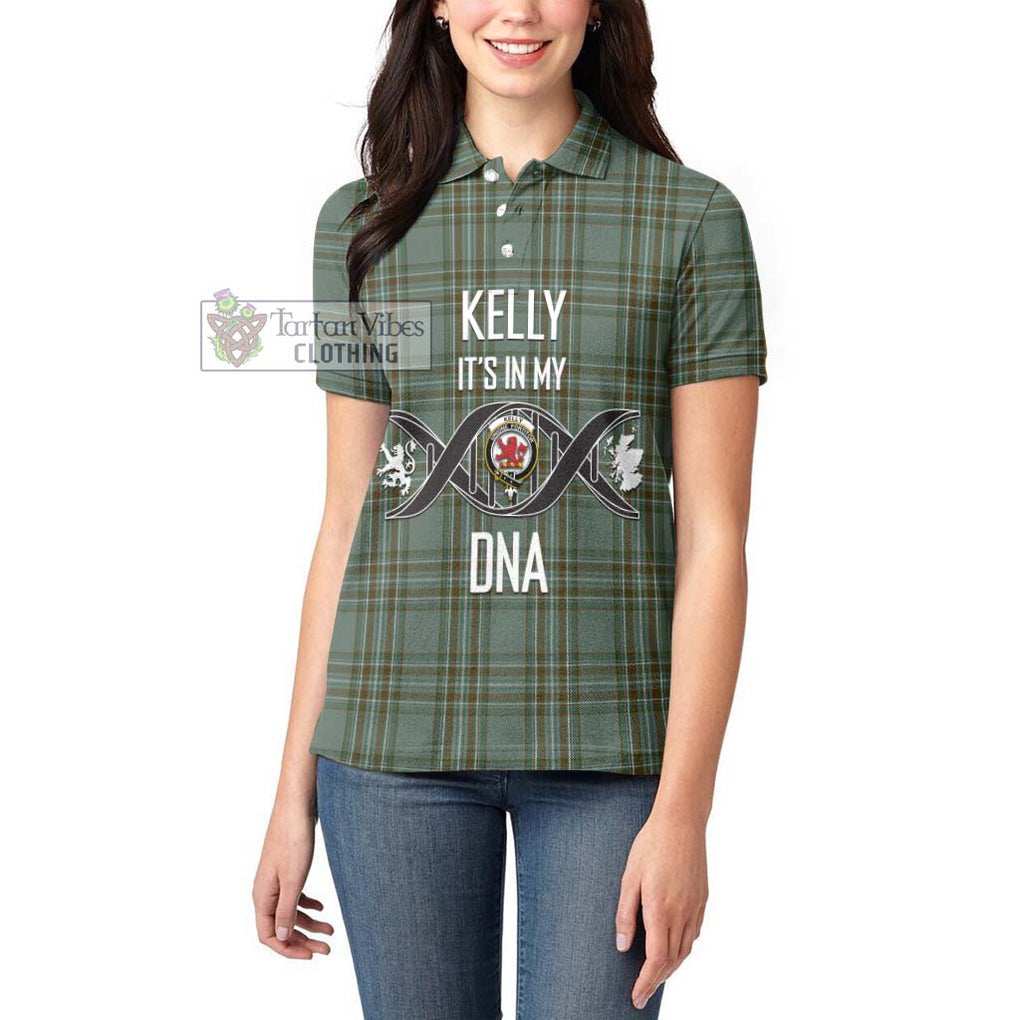 Kelly Tartan Women's Polo Shirt with Family Crest DNA In Me Style Women - Tartanvibesclothing Shop