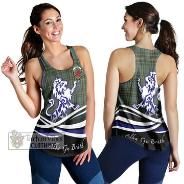 Kelly Tartan Women's Racerback Tanks with Alba Gu Brath Regal Lion Emblem