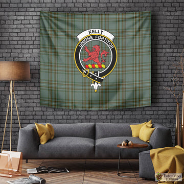 Kelly Tartan Tapestry Wall Hanging and Home Decor for Room with Family Crest