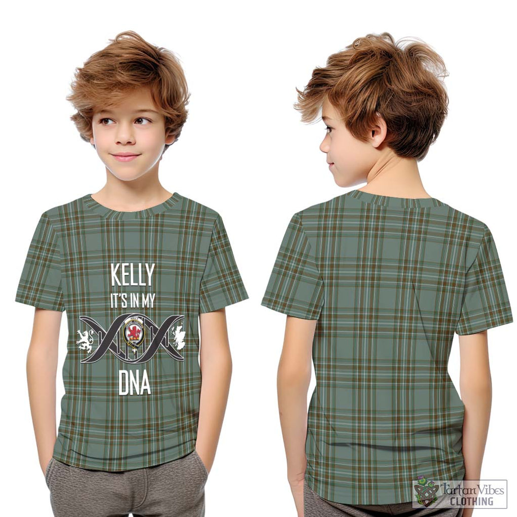 Kelly Tartan Kid T-Shirt with Family Crest DNA In Me Style Youth XL Size14 - Tartanvibesclothing Shop