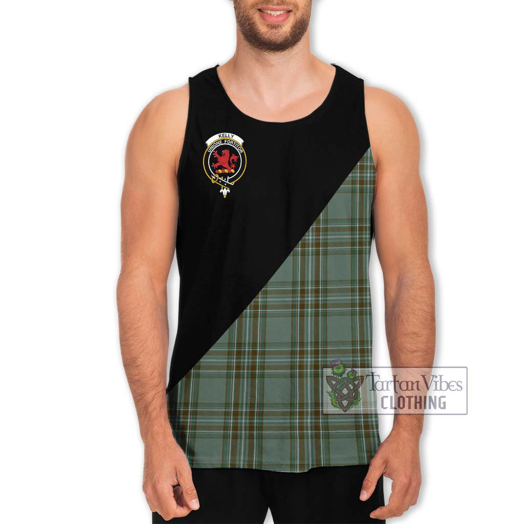 Kelly Tartan Men's Tank Top with Family Crest and Military Logo Style Men - Tartanvibesclothing Shop