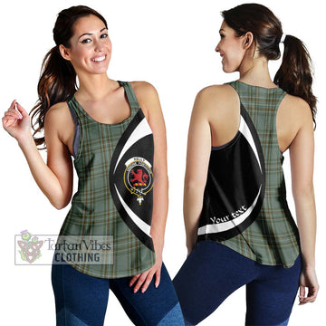 Kelly Tartan Women's Racerback Tanks with Family Crest Circle Style