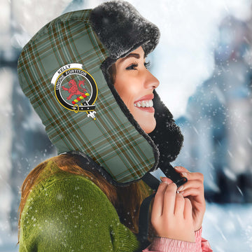 Kelly Tartan Winter Trapper Hat with Family Crest