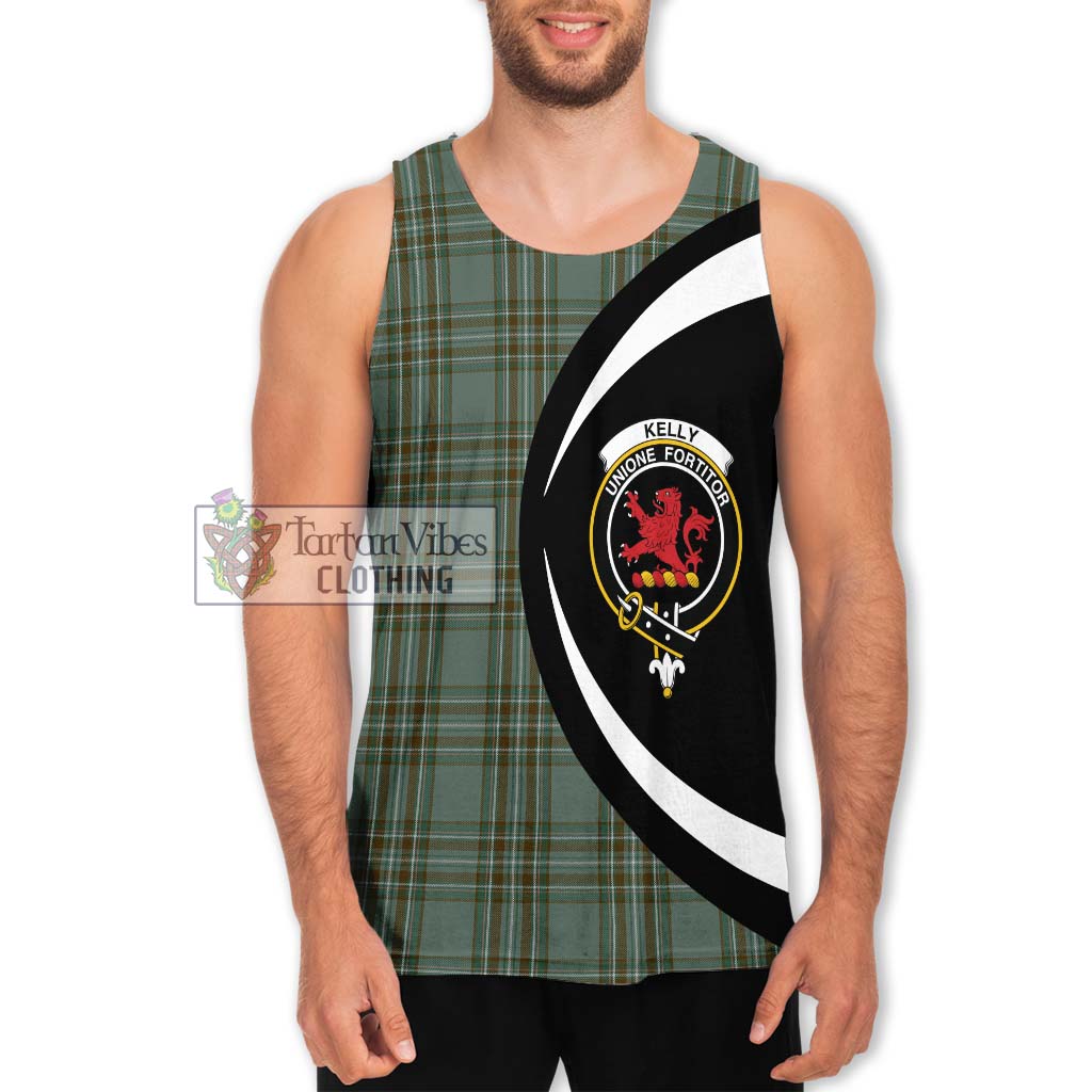 Kelly Tartan Men's Tank Top with Family Crest Circle Style Men - Tartan Vibes Clothing