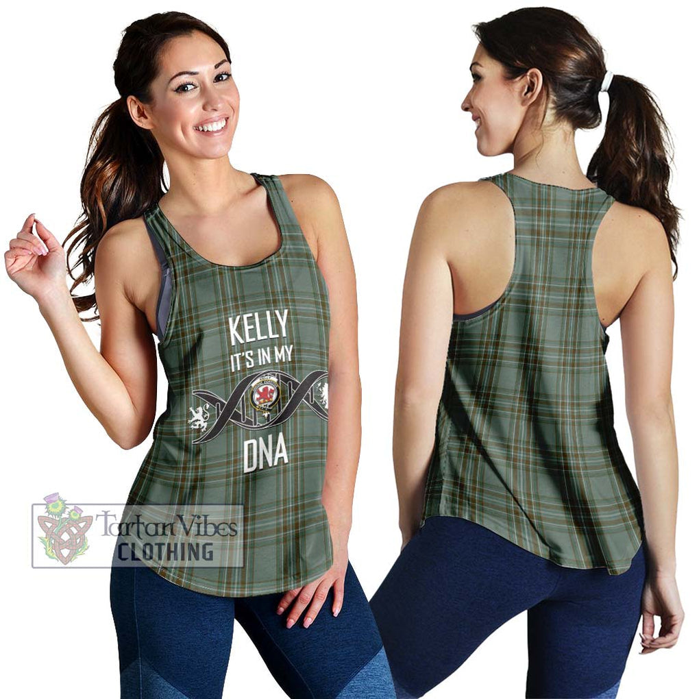 Kelly Tartan Women's Racerback Tanks with Family Crest DNA In Me Style 4XL - Tartanvibesclothing Shop