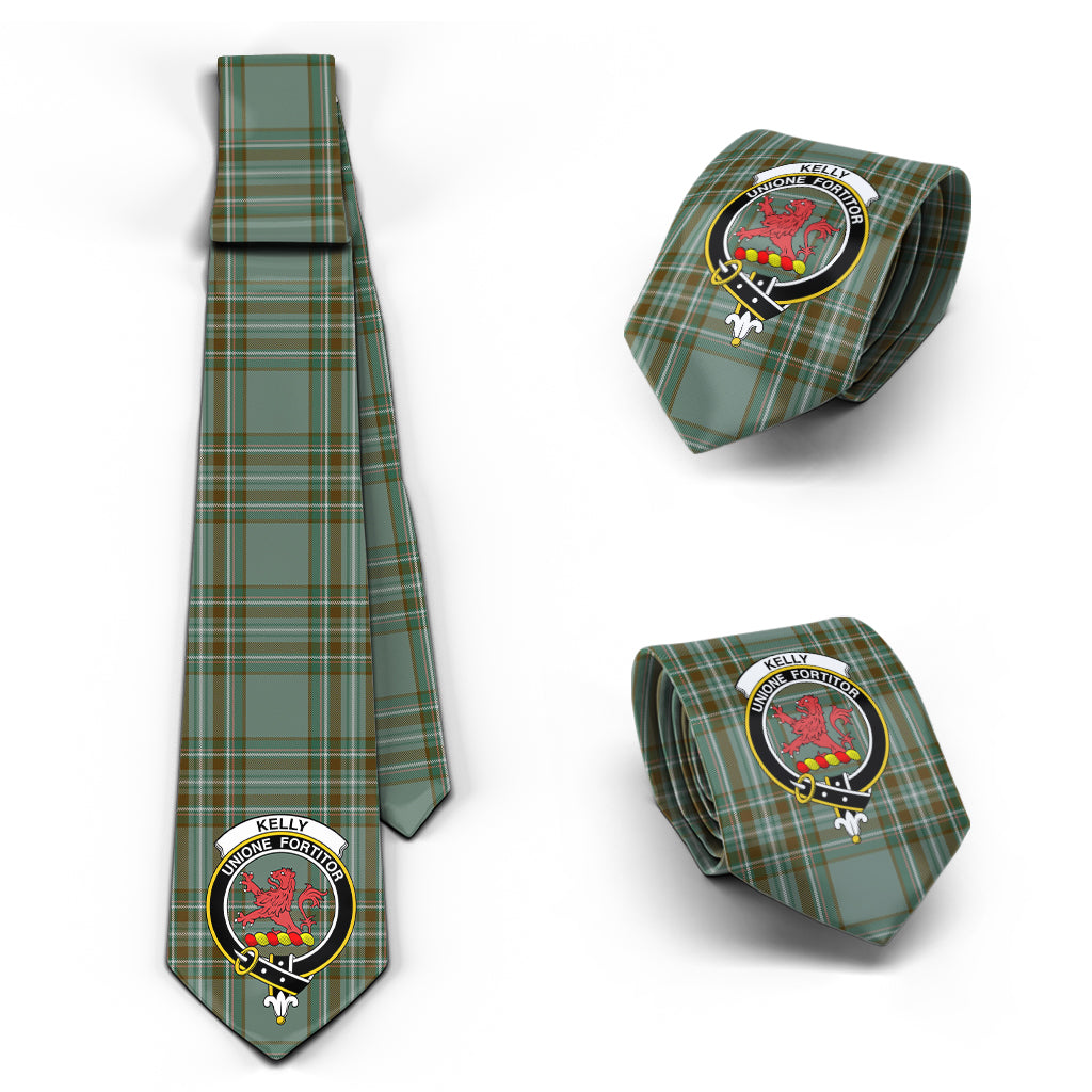 Kelly Tartan Classic Necktie with Family Crest Necktie One Size - Tartan Vibes Clothing