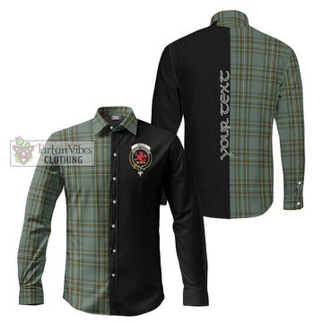 Kelly Tartan Long Sleeve Button Shirt with Family Crest and Half Of Me Style