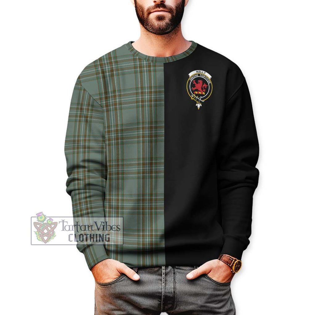 Kelly Tartan Sweatshirt with Family Crest and Half Of Me Style Unisex - Tartanvibesclothing Shop