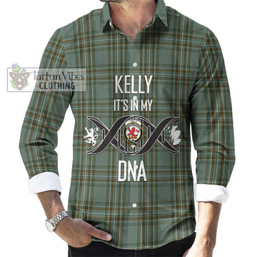 Kelly Tartan Long Sleeve Button Shirt with Family Crest DNA In Me Style