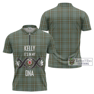 Kelly Tartan Zipper Polo Shirt with Family Crest DNA In Me Style