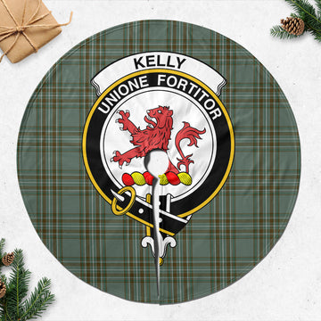 Kelly Tartan Christmas Tree Skirt with Family Crest