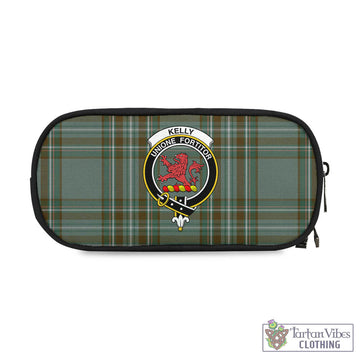 Kelly Tartan Pen and Pencil Case with Family Crest