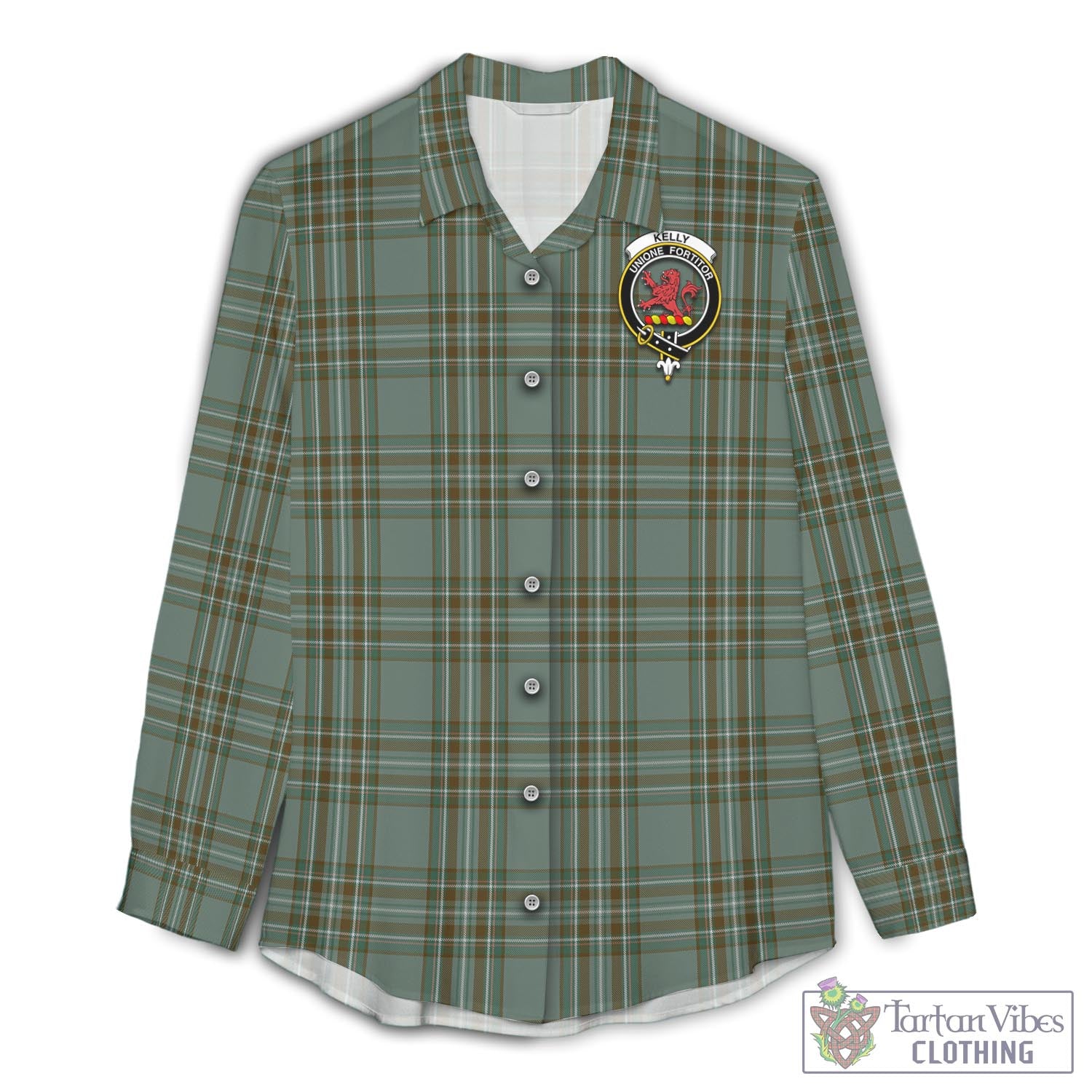 Tartan Vibes Clothing Kelly Dress Tartan Womens Casual Shirt with Family Crest