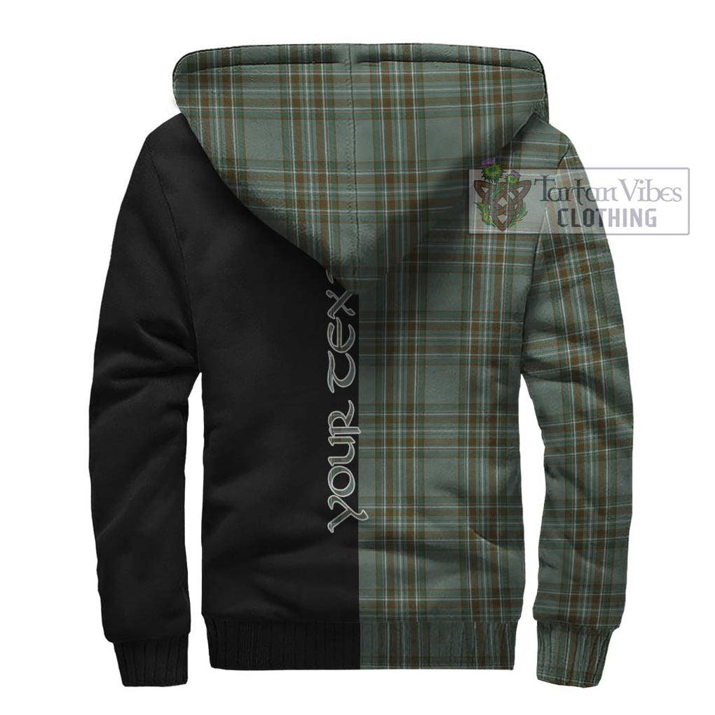 Kelly Tartan Sherpa Hoodie with Family Crest and Half Of Me Style - Tartanvibesclothing Shop