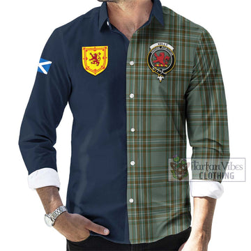 Kelly Tartan Long Sleeve Button Shirt Alba with Scottish Lion Royal Arm Half Style