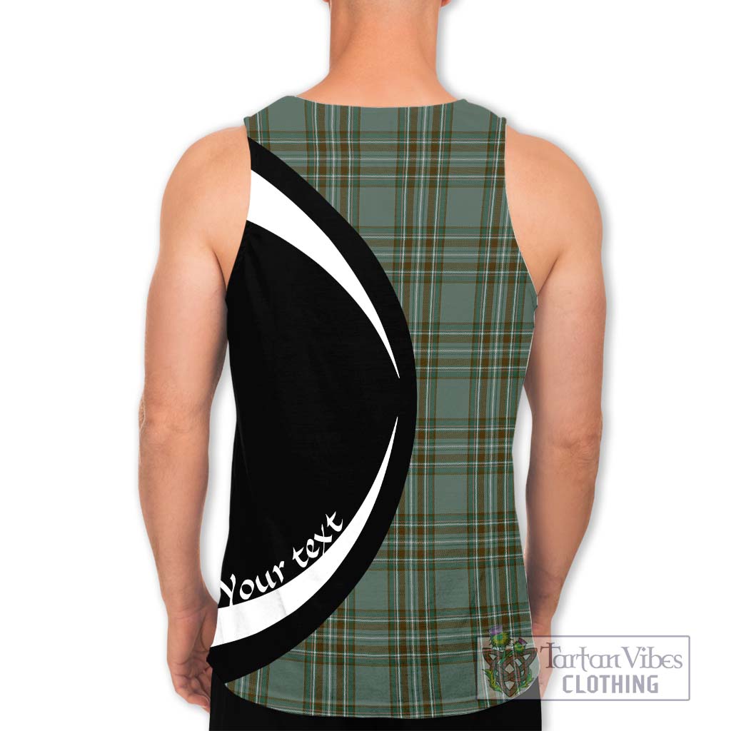 Kelly Tartan Men's Tank Top with Family Crest Circle Style - Tartan Vibes Clothing