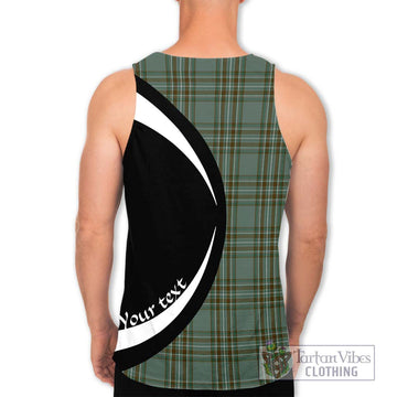 Kelly Tartan Men's Tank Top with Family Crest Circle Style