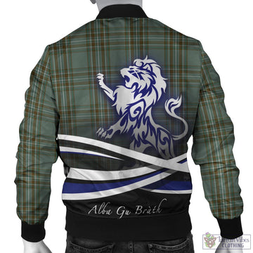 Kelly Tartan Bomber Jacket with Alba Gu Brath Regal Lion Emblem