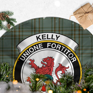 Kelly Tartan Christmas Tree Skirt with Family Crest