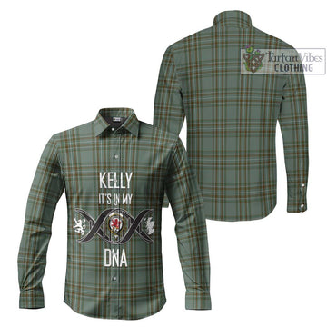 Kelly Tartan Long Sleeve Button Shirt with Family Crest DNA In Me Style