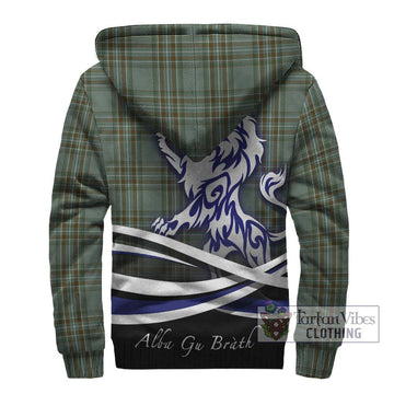 Kelly Tartan Sherpa Hoodie with Alba Gu Brath Regal Lion Emblem