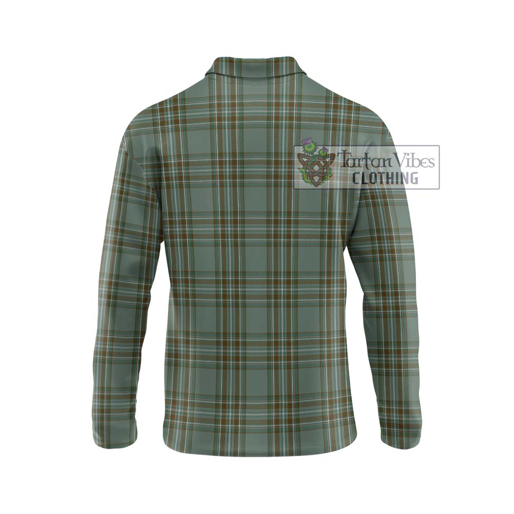 Kelly Tartan Long Sleeve Polo Shirt with Family Crest DNA In Me Style - Tartanvibesclothing Shop