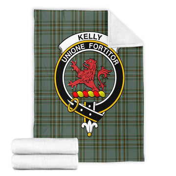 Kelly Tartan Blanket with Family Crest