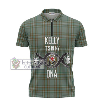 Kelly Tartan Zipper Polo Shirt with Family Crest DNA In Me Style