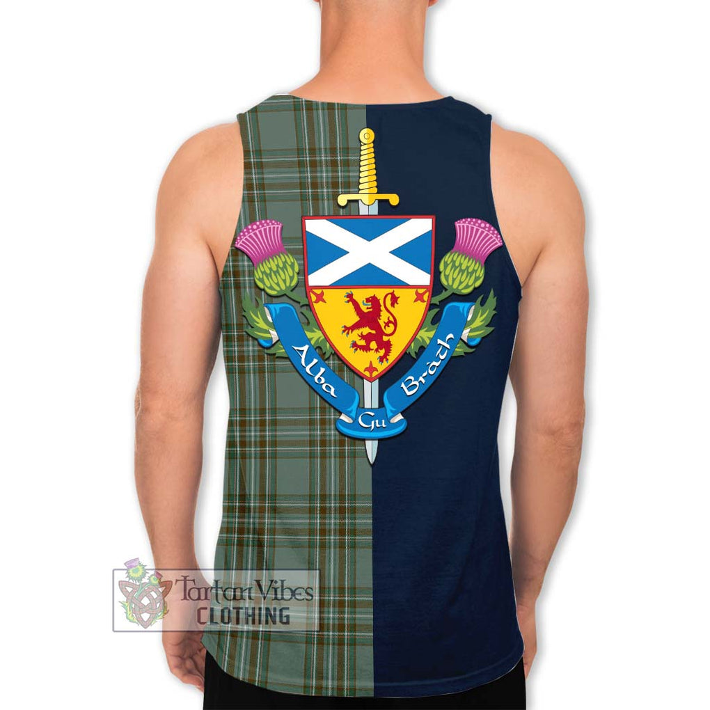 Tartan Vibes Clothing Kelly Dress Tartan Men's Tank Top with Scottish Lion Royal Arm Half Style