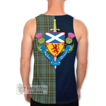 Kelly Tartan Men's Tank Top Alba with Scottish Lion Royal Arm Half Style