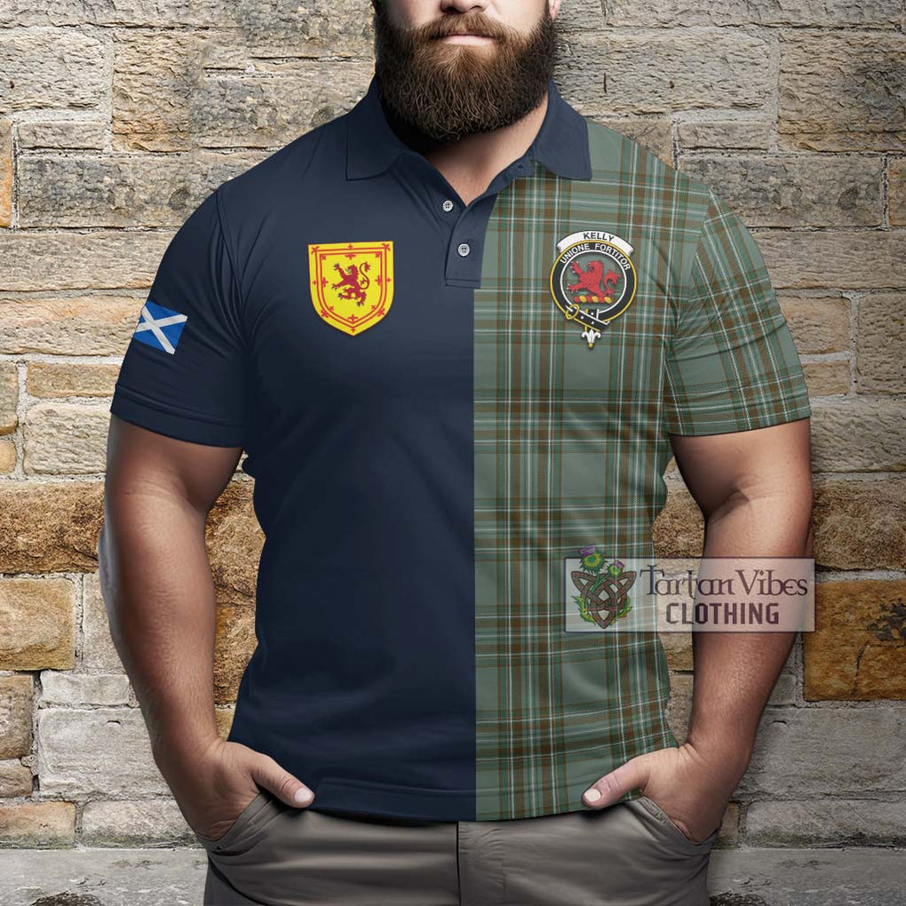 Tartan Vibes Clothing Kelly Dress Tartan Polo Shirt with Scottish Lion Royal Arm Half Style