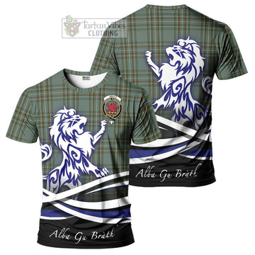 Kelly Tartan Cotton T-shirt with Alba Gu Brath Regal Lion Emblem