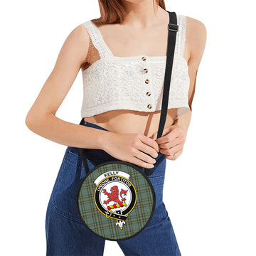 Kelly Tartan Round Satchel Bags with Family Crest