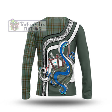 Kelly Tartan Long Sleeve T-Shirt with Epic Bagpipe Style