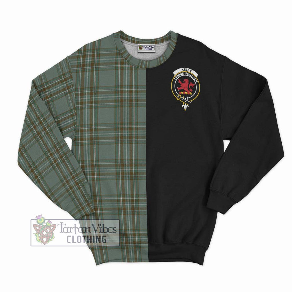 Kelly Tartan Sweatshirt with Family Crest and Half Of Me Style - Tartanvibesclothing Shop