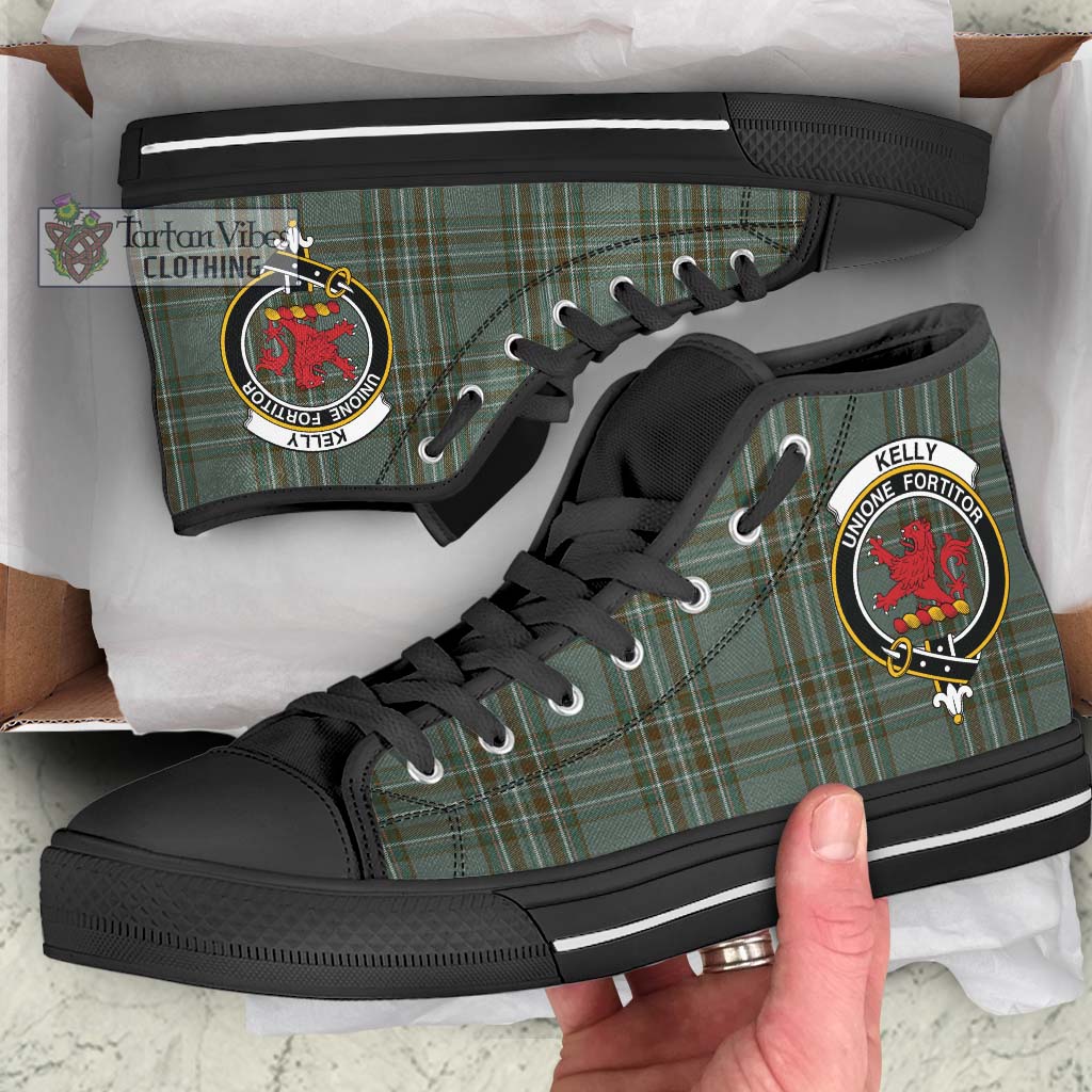 Tartan Vibes Clothing Kelly Dress Tartan High Top Shoes with Family Crest