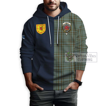 Kelly Tartan Hoodie Alba with Scottish Lion Royal Arm Half Style