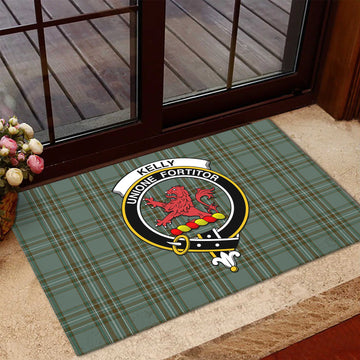 Kelly Tartan Door Mat with Family Crest